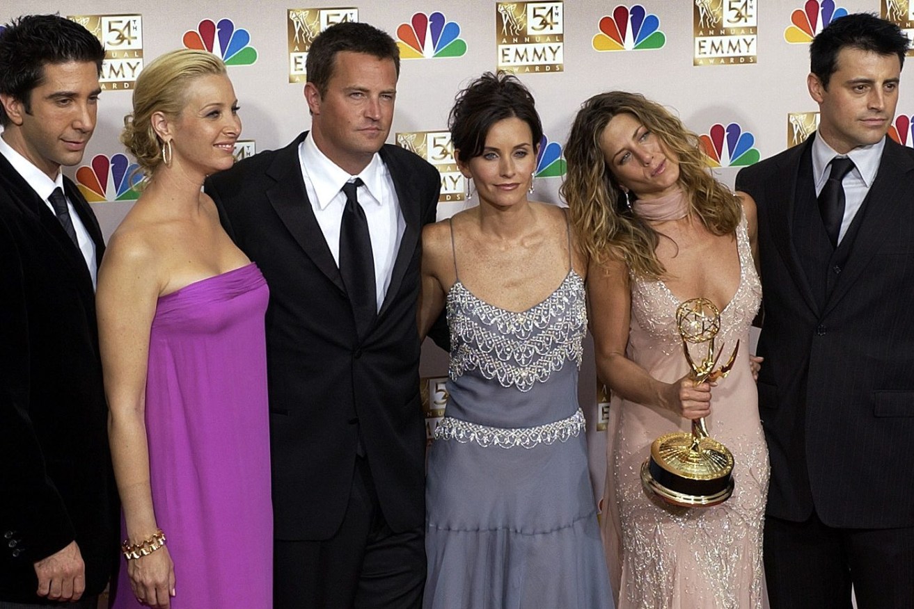 The cast of "Friends" pictured at the 2002 Emmy awards. (AP Photo/Mark J. Terrill)