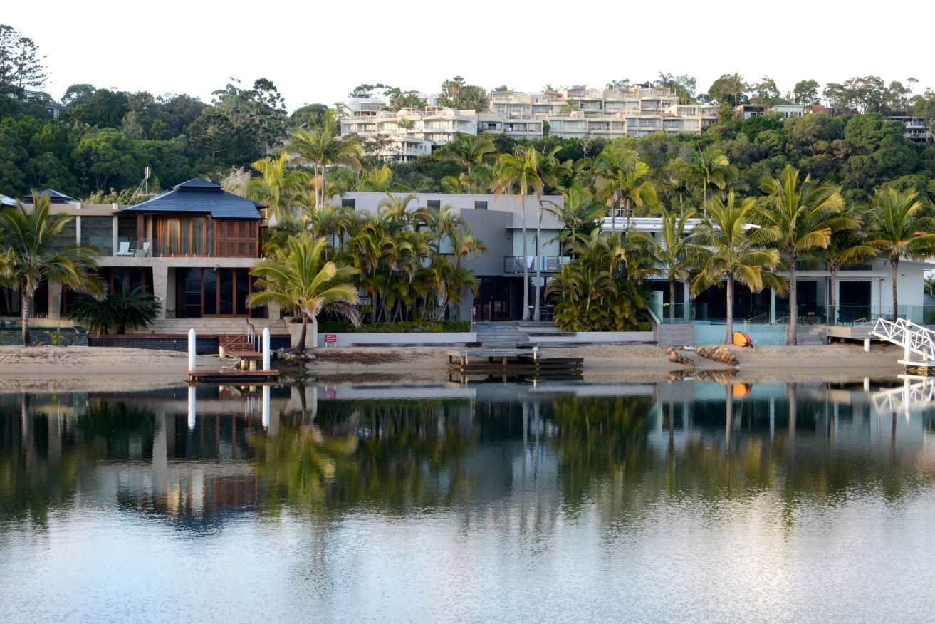 Residential real estate is seen in the resort town of Noosa Heads on the Sunshine Coast, (AAP Image/Dave Hunt)