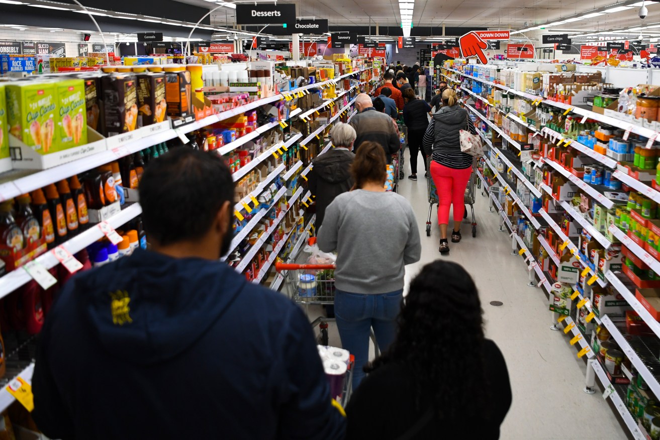 The Foodbank survey found 94 per cent of participants said cutting spending on food and groceries was the first thing they did to save money, with produce and proteins first on the chopping block. (AAP Image/Lukas Coch) 