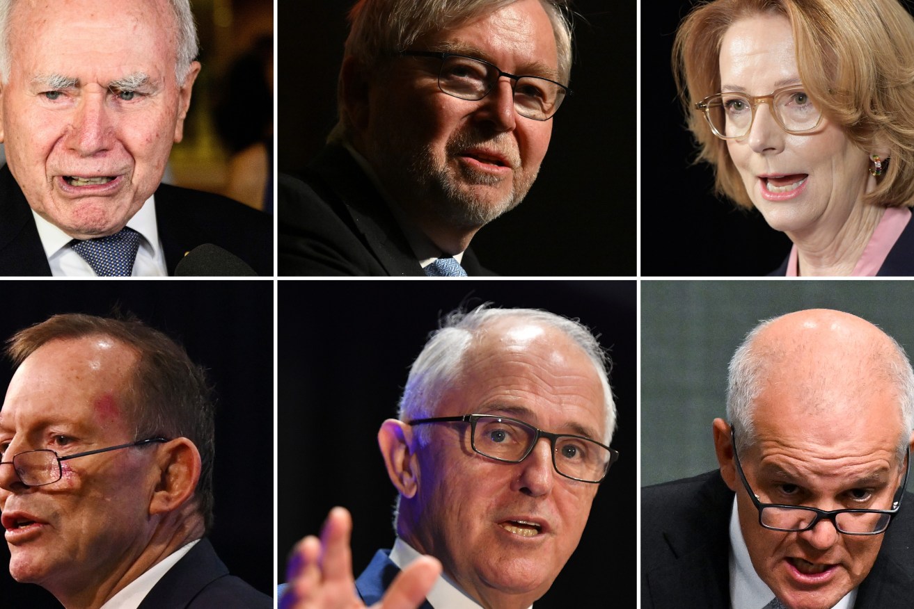 Six former Australian prime ministers are calling for an end to religious hatred as tensions rise amid Israel's sustained campaign against Hamas in Gaza. (AAP Image/James Gourley, Mick Tsikas, Roy Vandervergt, Dean Lewins, Joel Carrett, Lukas Coch) 