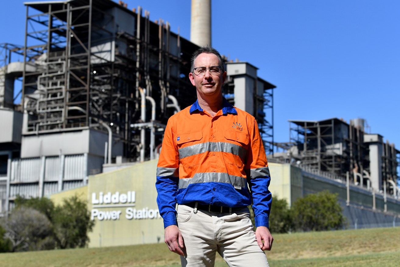AGL CEO Damien Nicks pose for a photograph following the closure of the Liddell Power Station, in Muswellbrook, NSW, Friday, April 28, 2023. (AAP Image/Bianca De Marchi) NO ARCHIVING