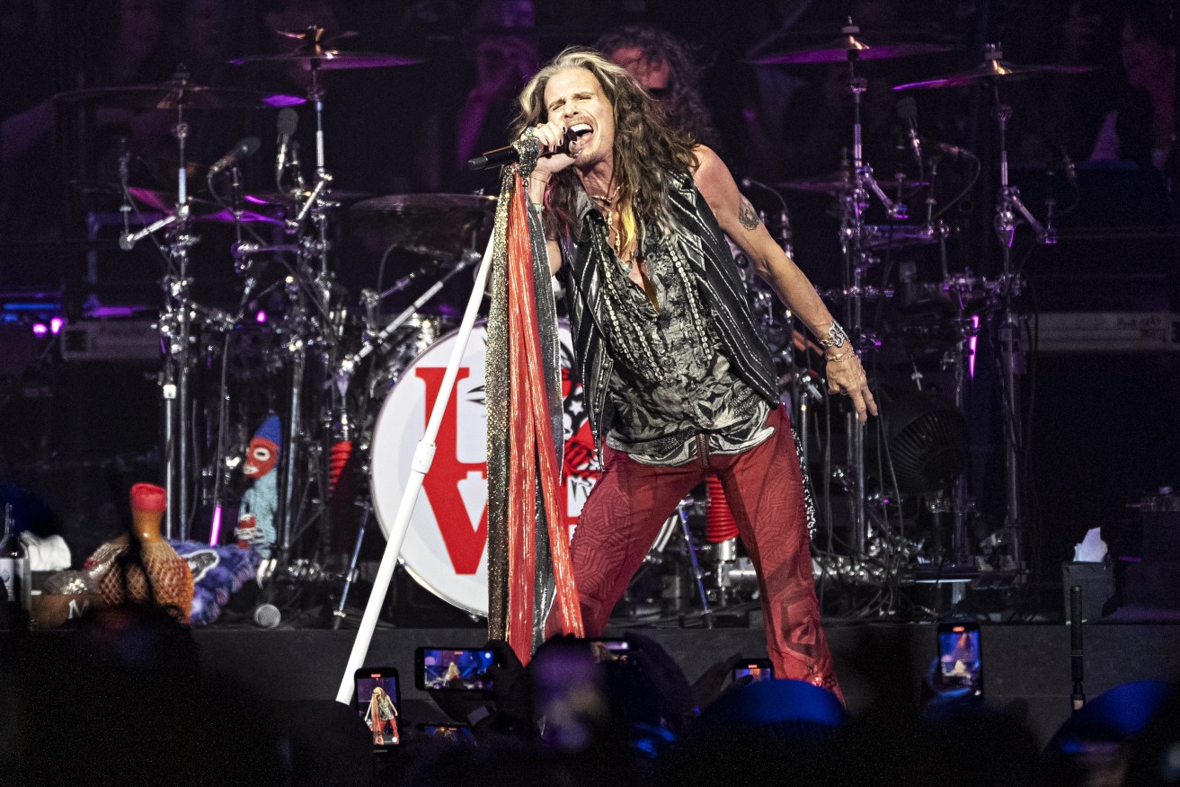 Steven Tyler of Aerosmith performs on their "Peace Out: The Farewell Tour". (Photo by Amy Harris/Invision/AP, File)