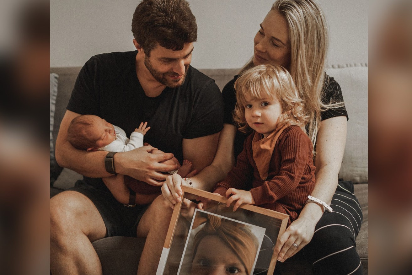 Jonathan Casella and his wife Rachael were unaware they carried the gene for the terminal condition spinal muscular atrophy until their 10-week-old daughter Mackenzie was diagnosed with it. (AAP Image/Supplied) 