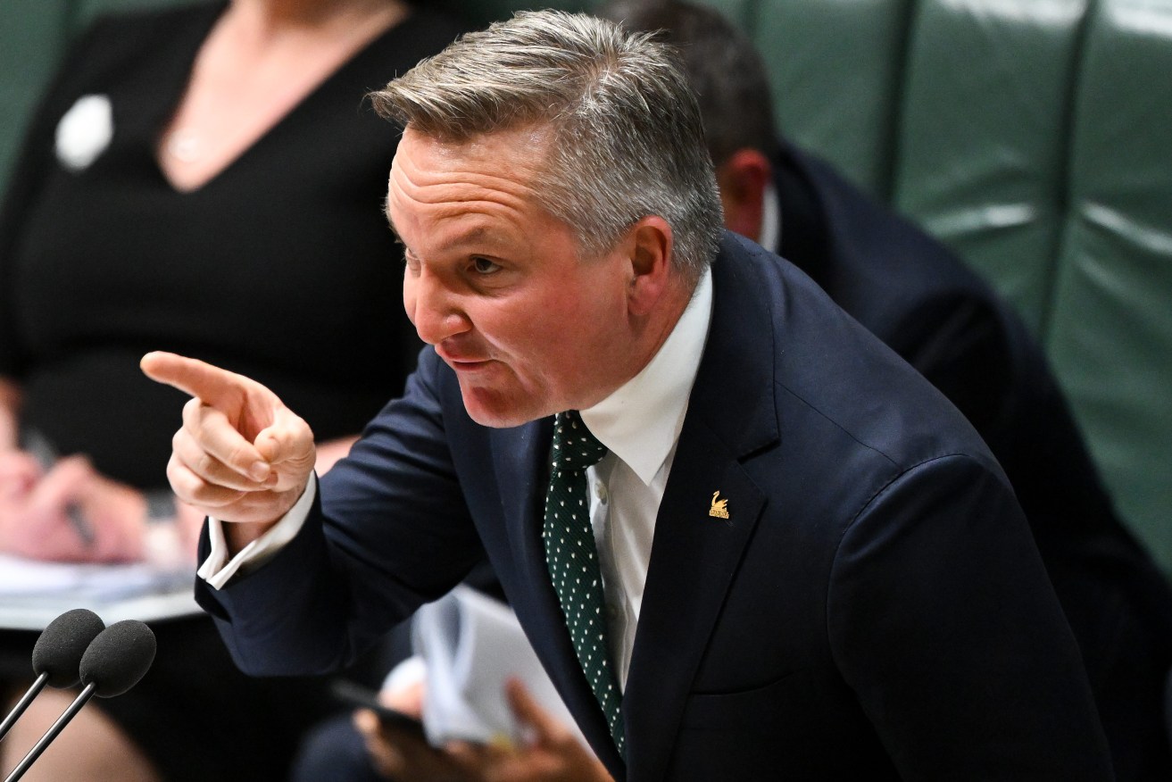 Australian Energy Minister Chris Bowen speaks during Question Time in the House of Representatives at Parliament House in Canberra, Tuesday, June 13, 2023. (AAP Image/Lukas Coch) 