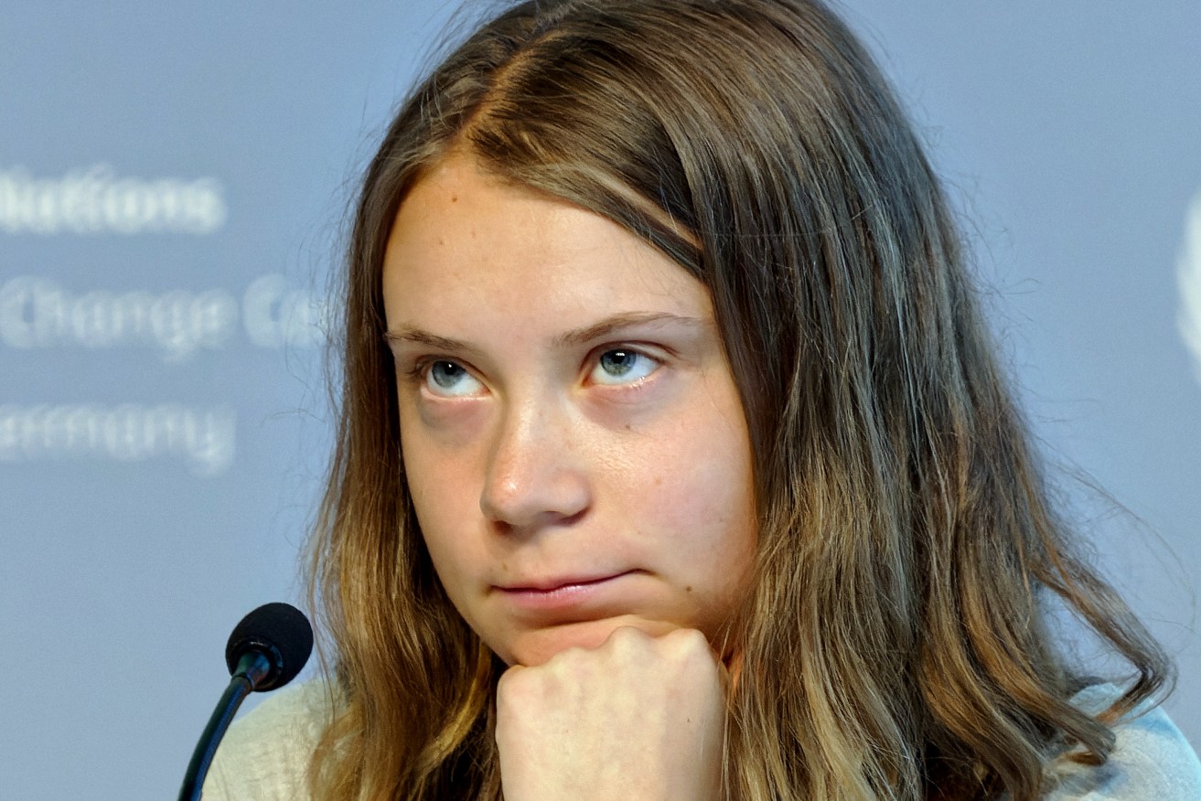  Swedish climate activist Greta Thunberg speaks at a press conference during the UN Climate Change Conference. Photo: Henning Kaiser/dpa