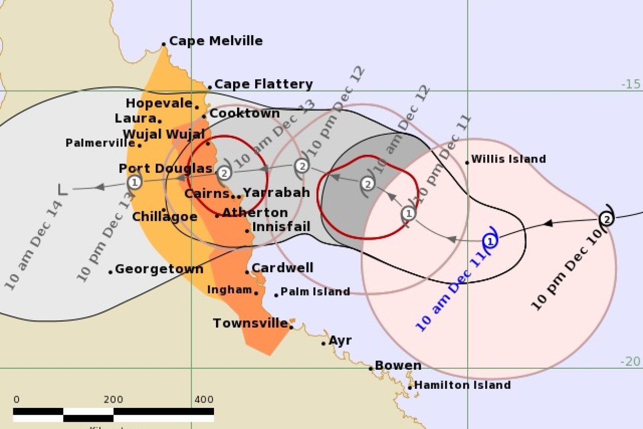 The Bureau of Meteorology says TC Jasper is now forecast to cross as a category 2 system on Wednesday, most likely between Cape Flattery and Cardwell and weaken as it moves inland during Thursday towards the Gulf of Carpentaria. 