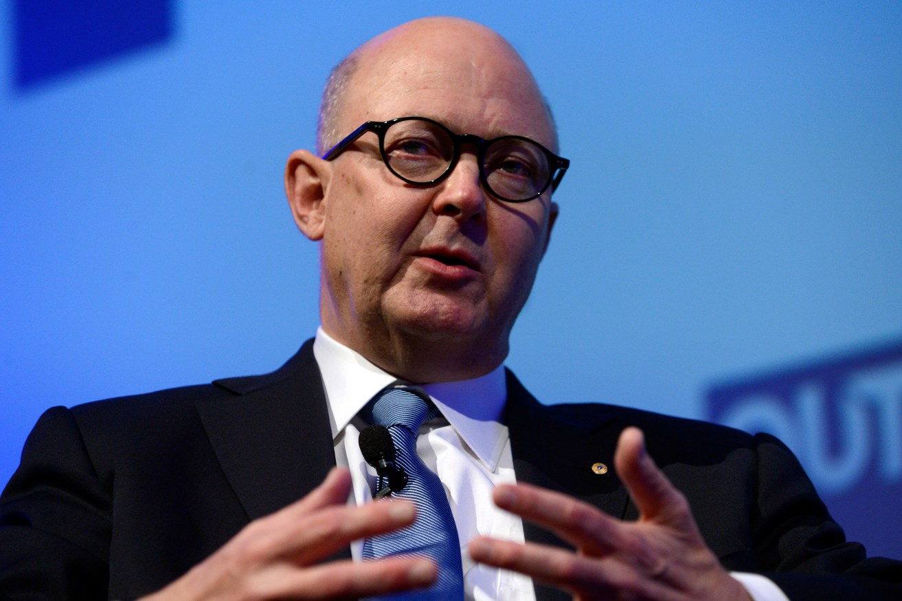 Former News Corp Australia CEO Kim Williams speaks at the QUT Leaders Forum in Brisbane. This was Mr Williams' first public engagement since he abruptly departed News Corp Australia in August after only 20 months in the top job. (AAP Image/Dan Peled) 