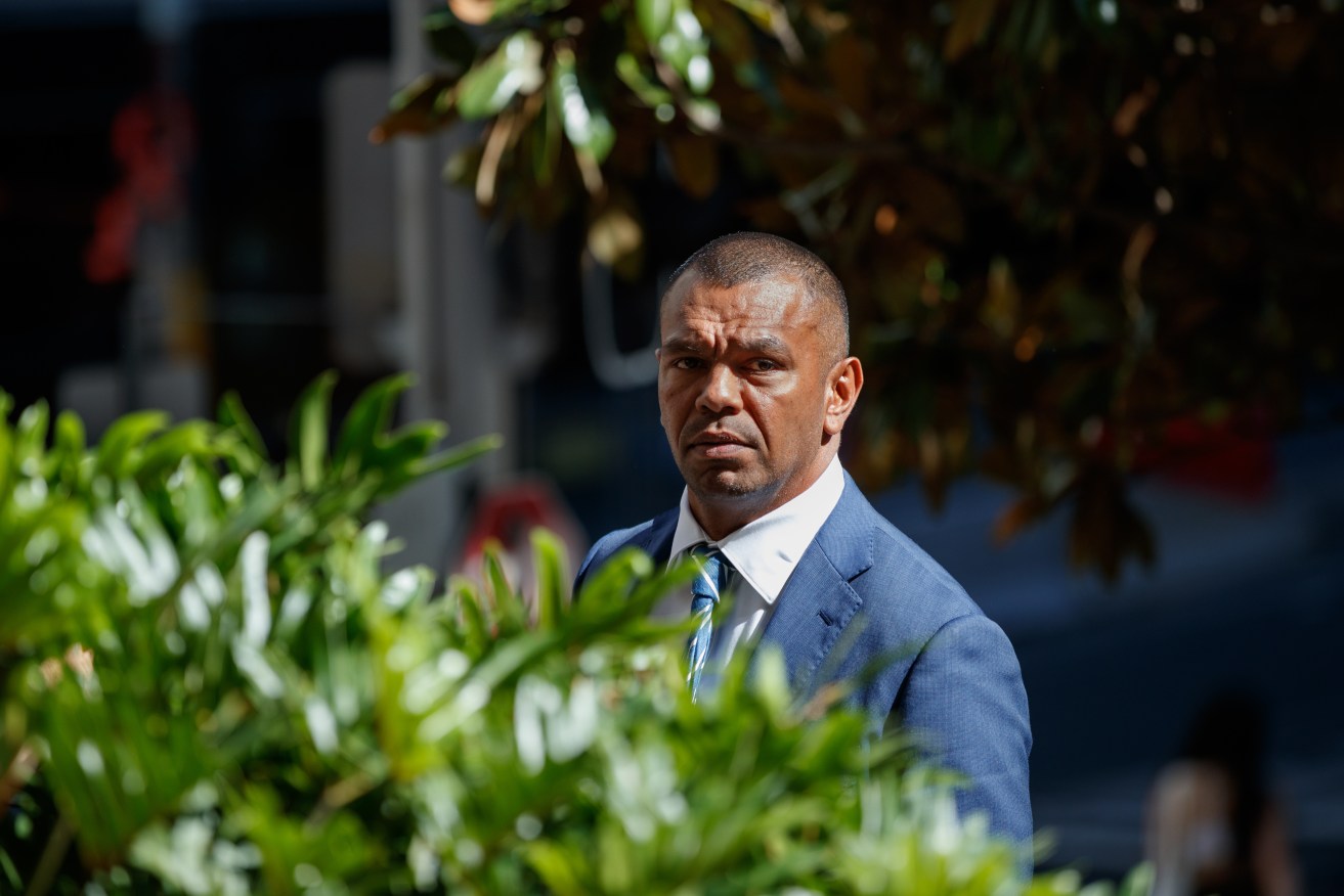 Kurtley Beale arrives at the Downing Centre District Court in Sydney,. (AAP Image/Max Mason-Hubers) 