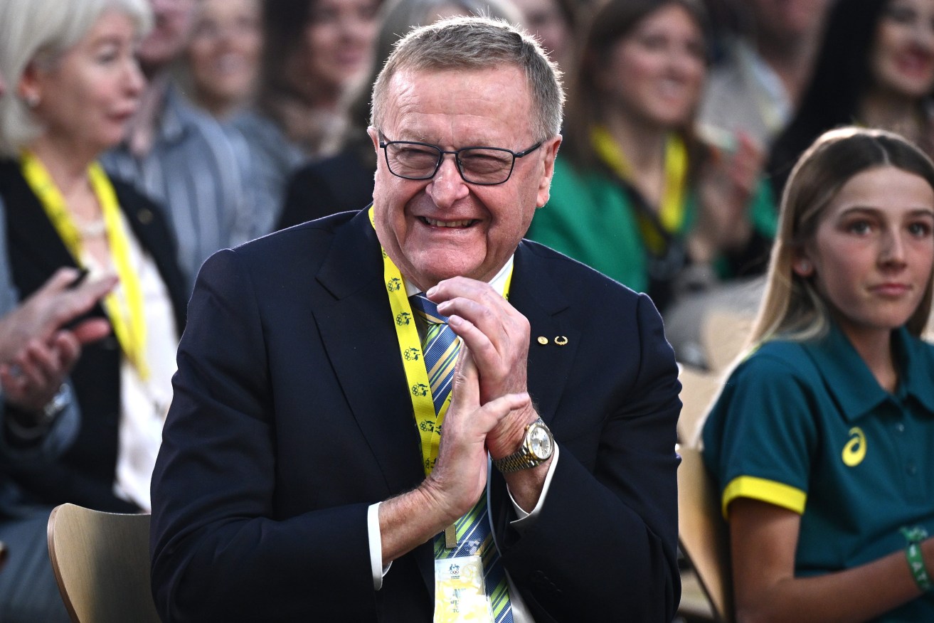 John Coates looks on during an Australian Olympic Committee event to celebrate One Year to Go to the Paris 2024 Olympic Games at the Qantas Campus in Sydney, Wednesday, July 26, 2023. (AAP Image/Dan Himbrechts) 