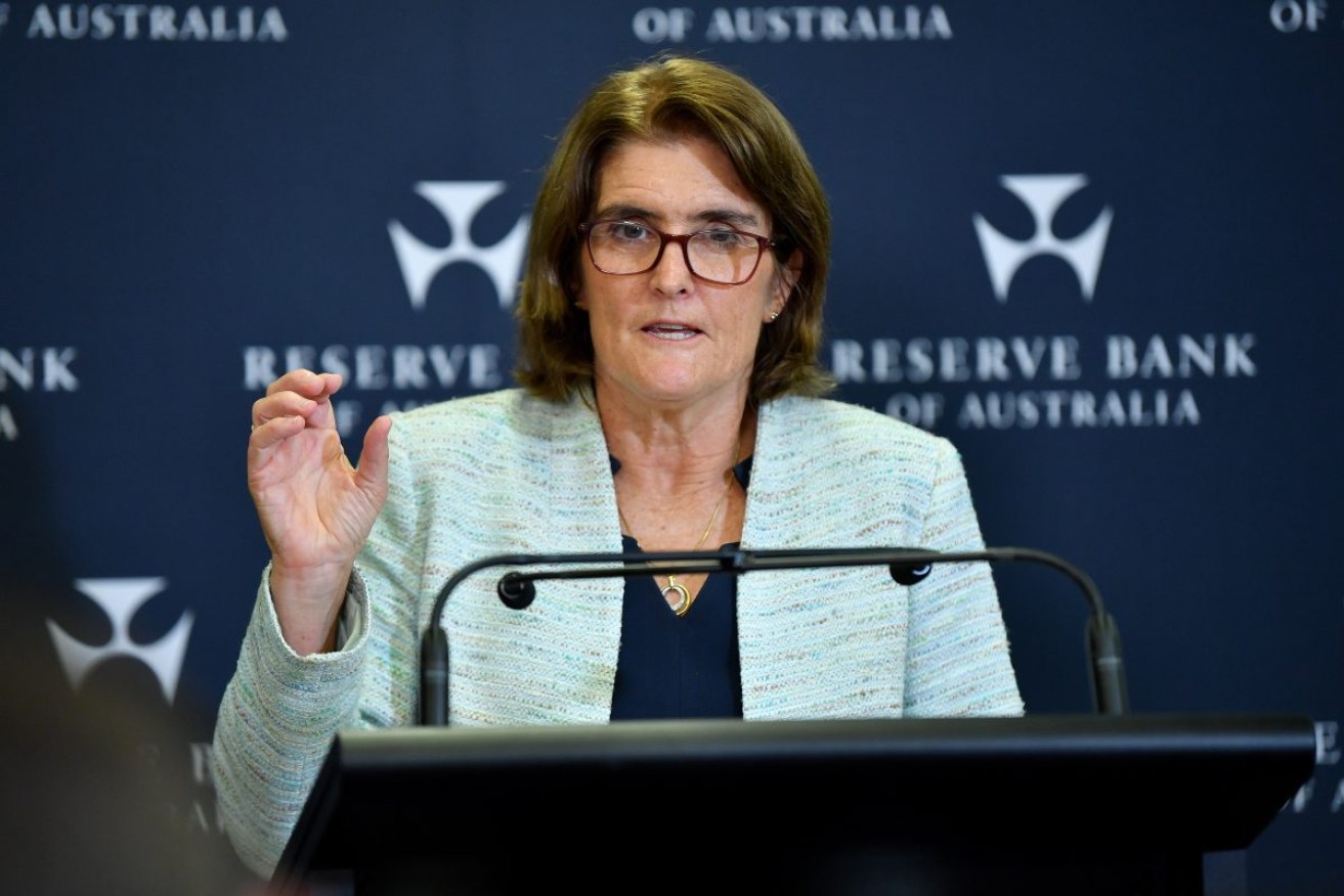 Governor of the Reserve Bank of Australia (RBA) Michele Bullock speaks to the media during a press conference in Sydney, Tuesday, February 6, 2024. (AAP Image/Bianca De Marchi) NO ARCHIVING