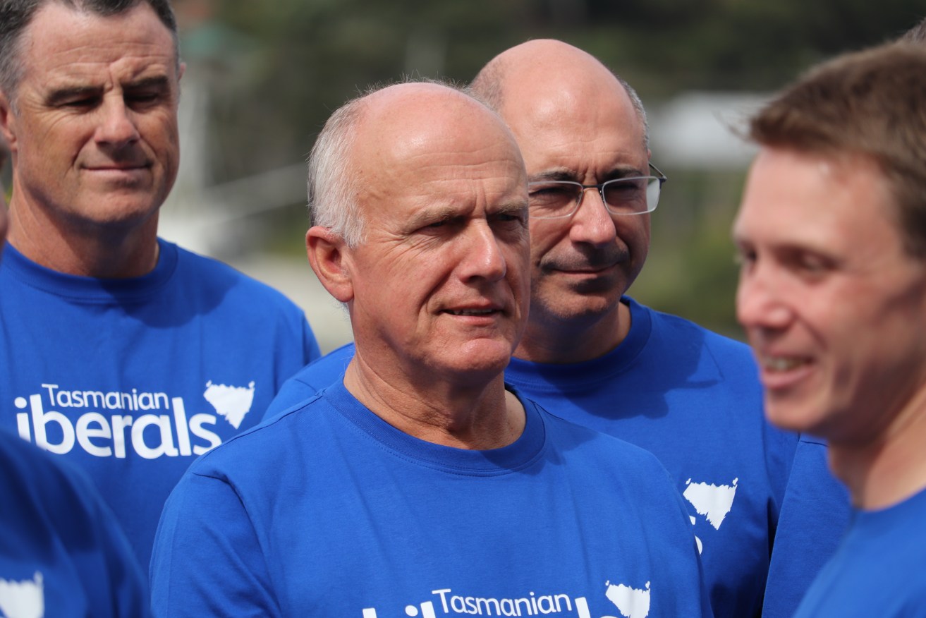 Former senator Eric Abetz is running in the electorate of Franklin in the upcoming state election. The Tasmanian Liberals, who called an early election after governing in minority for eight months, have unveiled their full team of candidates ahead of the March 23 poll. (AAP Image/Ethan James) 
