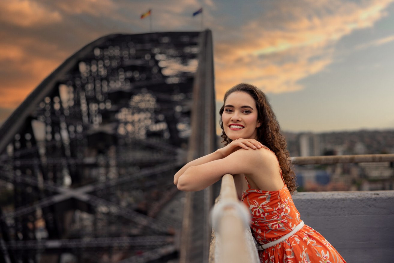 Brisbane soprano Nina Korbe has won the role of her life, starring as Maria in Opera Australia's Handa Opera on Sydney Harbour presentation of West Side Story. Photo: Daniel Boud