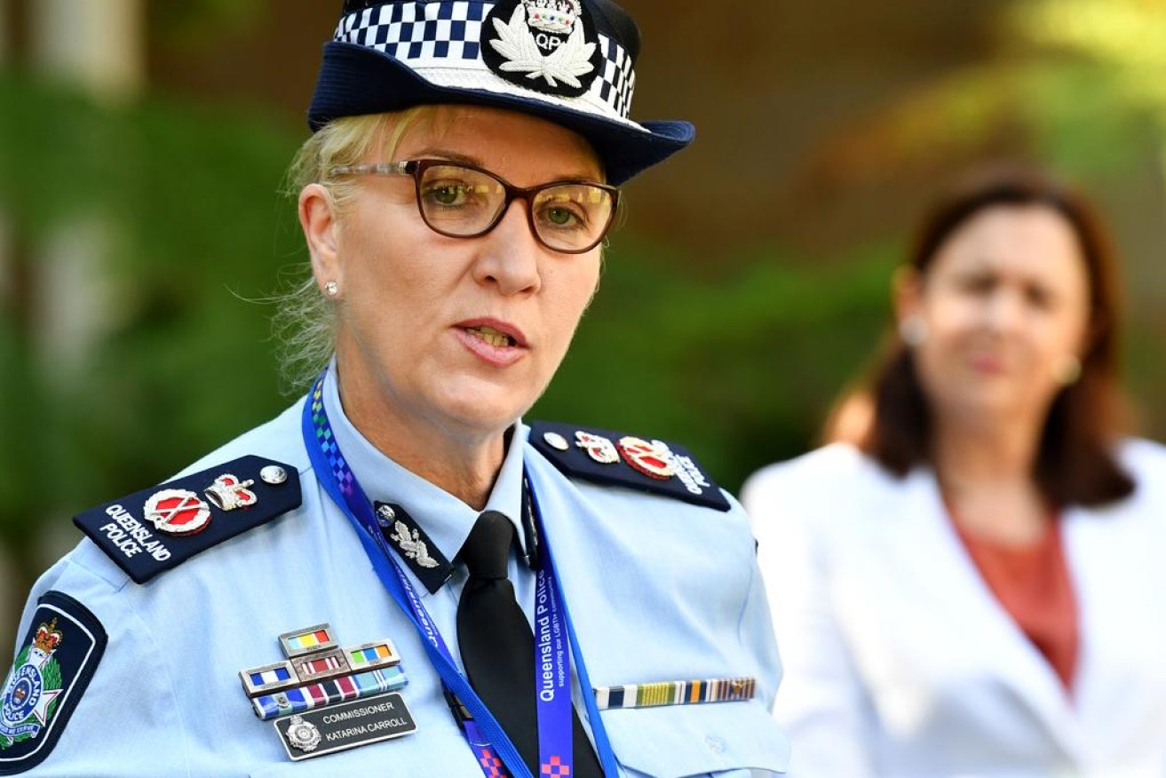 Police Commissioner Katerina Carroll and former Premier Annastacia Palaszczuk.  (AAP Image/Darren England)