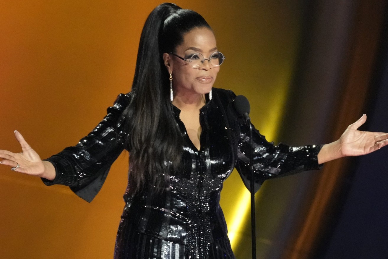 Oprah Winfrey introduces a performance by Fantasia Barrino during the 66th annual Grammy Awards on Sunday, Feb. 4, 2024, in Los Angeles. (AP Photo/Chris Pizzello)