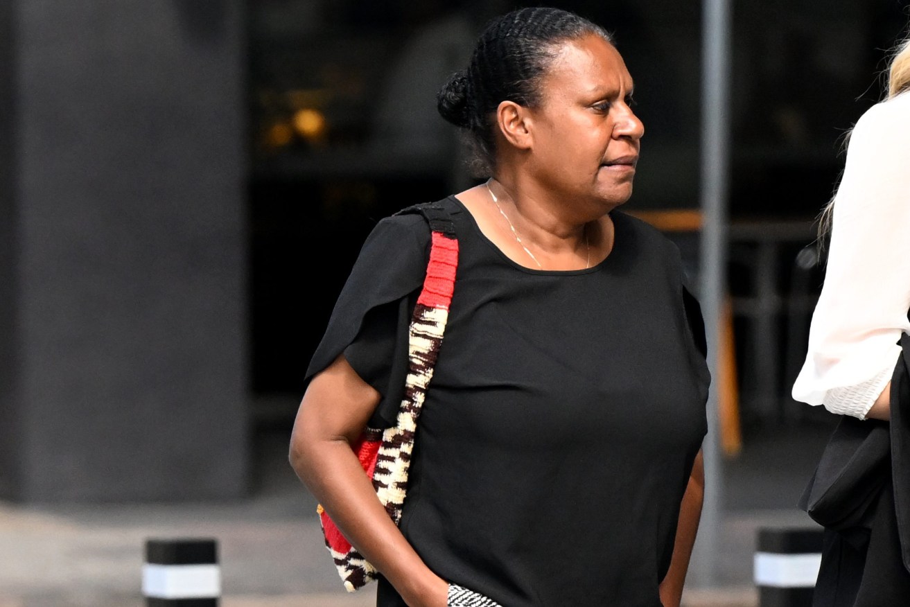 Rebecca Beverley Naawi is seen arriving at the Brisbane District Court, in Brisbane, Wednesday, March 6, 2024. (AAP Image/Darren England) 