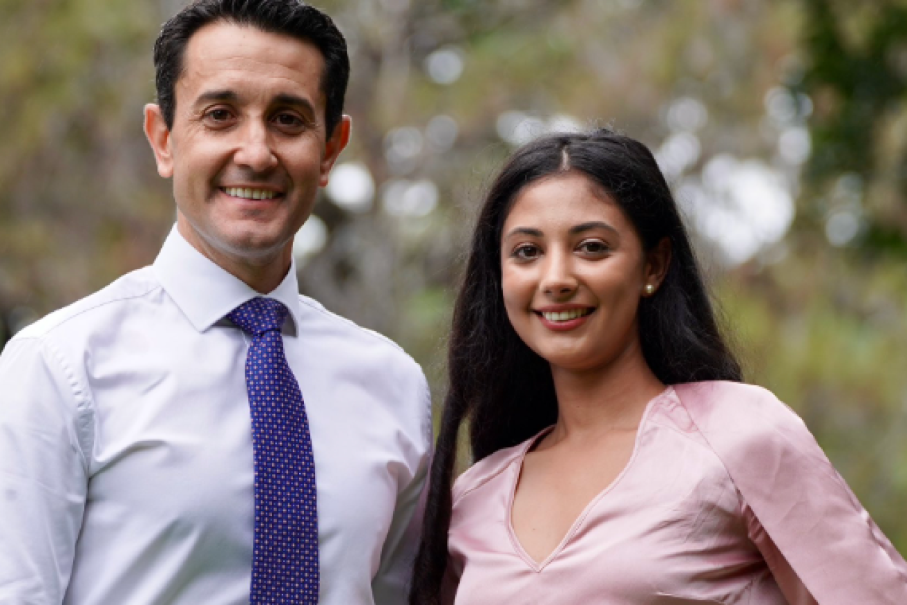 Opposition leader David Crisafulli and the LNP Candidate for Pumicestone Ariana Doolan. (Image supplied)