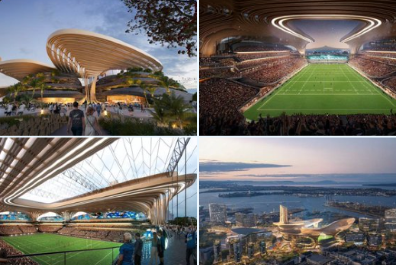 This dramatic U-shaped stadium has been proposed for Auckland. Inspired by traditional Māori culture, the 
@HKSArchitects
-designed 55,000-seat venue would sit at the heart of a 15-hectare new district called Te Tōangaroa on Auckland's Quay Park.