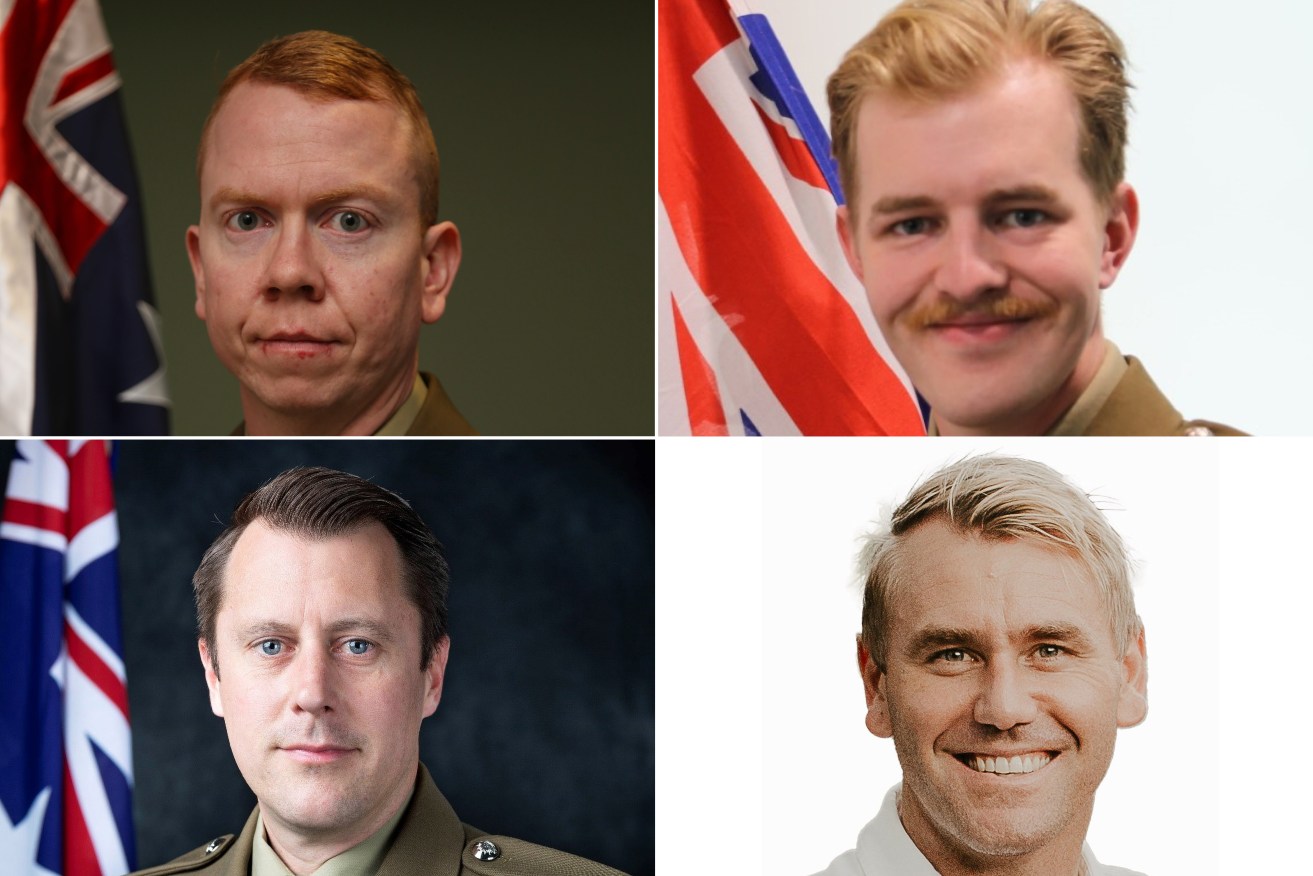 A composite image supplied and generated on Tuesday, August 01, 2023, shows Australian Army soldier Corporal Alex Naggs (top left), Australian Army officer Lieutenant Maxwell Nugent (top right), Australian Army soldier Warrant Officer Class 2 Joseph Laycock (bottom left) and Australian Army officer Captain Danniel Lyon (bottom right), who are missing after their Taipan MRH-90 helicopter crashed near Queensland's Hamilton Island on Friday morning as a part of Exercise Talisman Sabre. The search continues for four servicemen aboard an army helicopter that went down during military drills near Queensland's Hamilton Island on Friday morning. (AAP Image/Supplied by the Department of Defence) NO ARCHIVING, EDITORIAL USE ONLY